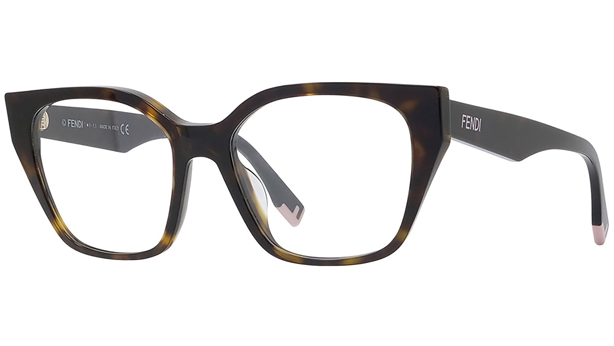 Fendi Way Havana Rectangular Eyeglasses