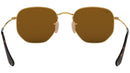 Hexagonal Flat Lenses RB3548N gold brown