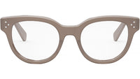 CELINE 3 Dots Light Brown Round Eyeglasses