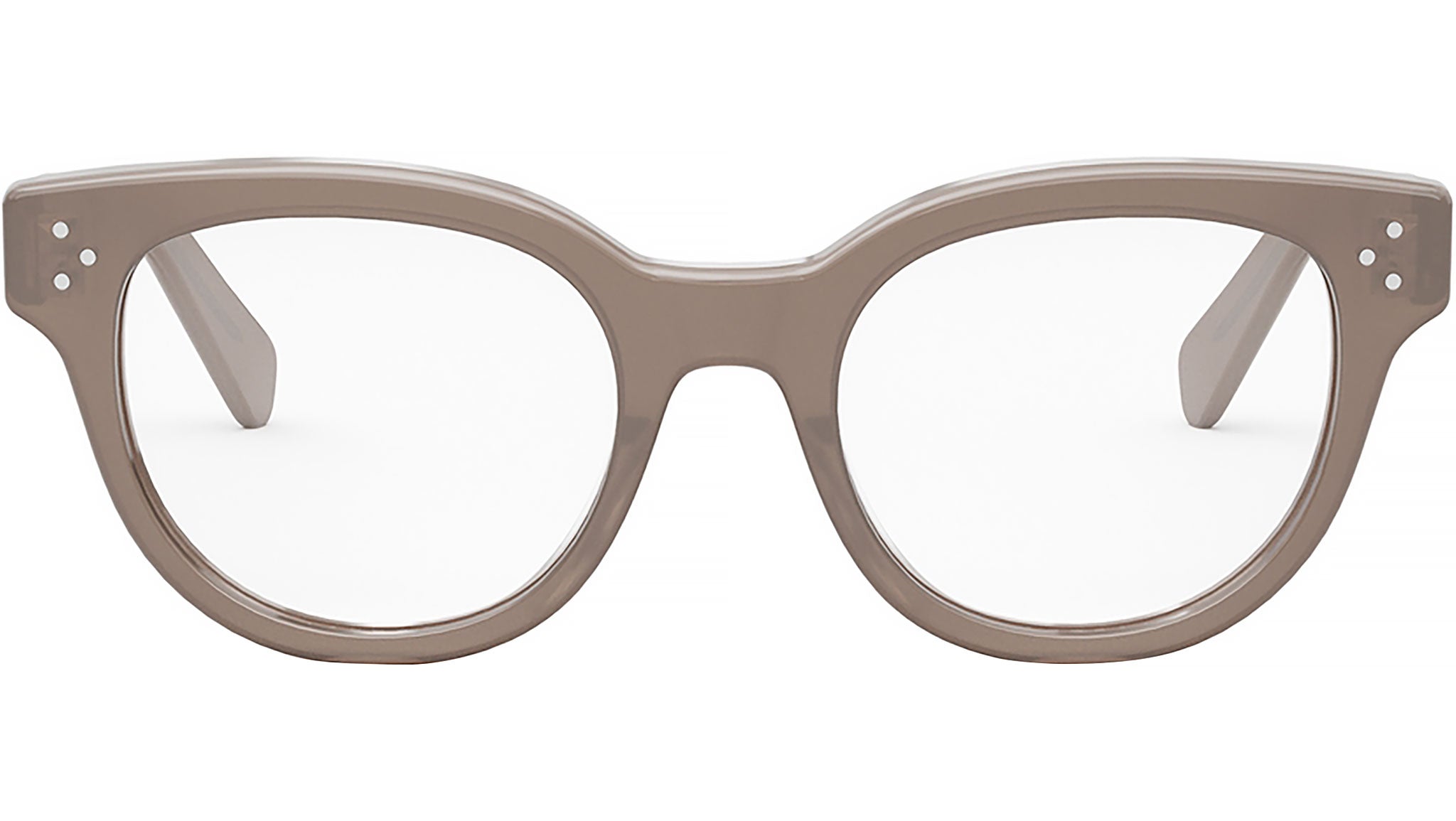 CELINE 3 Dots Light Brown Round Eyeglasses