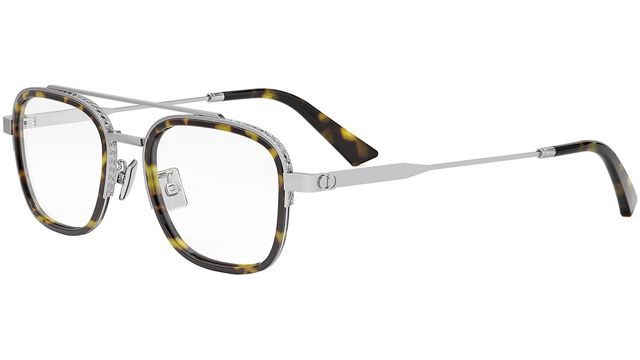 NeoDiorO S6F Shiny Silver Geometric Eyeglasses