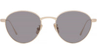 Slim Gold Round Sunglasses