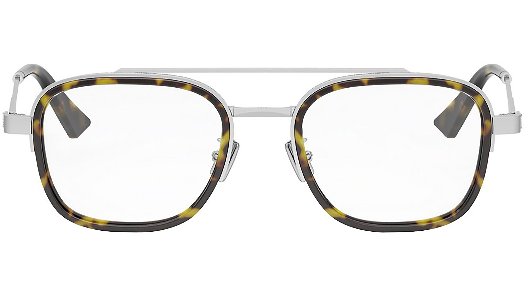 NeoDiorO S6F Shiny Silver Geometric Eyeglasses