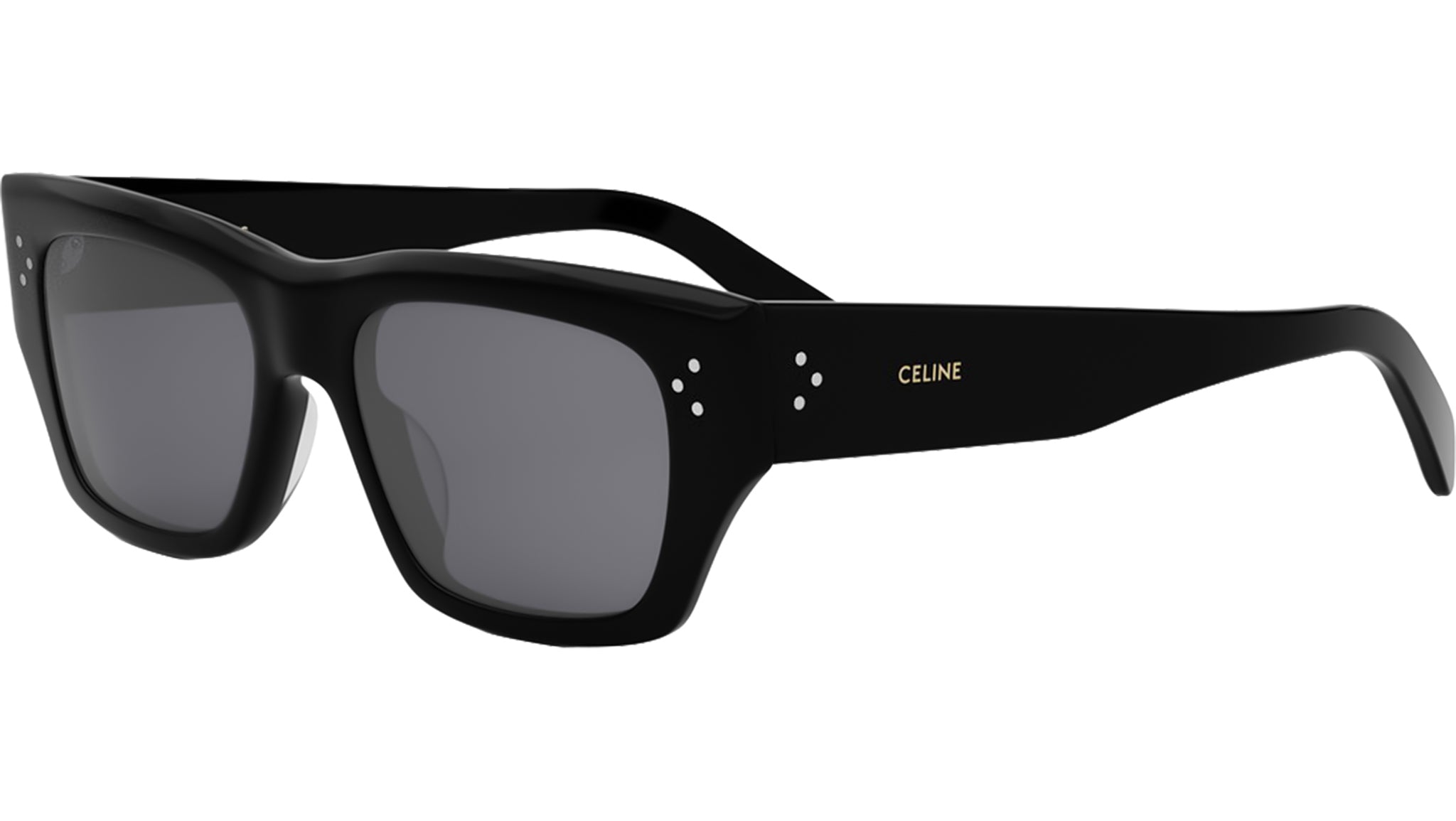 3 Dots HD Black Geometric Sunglasses