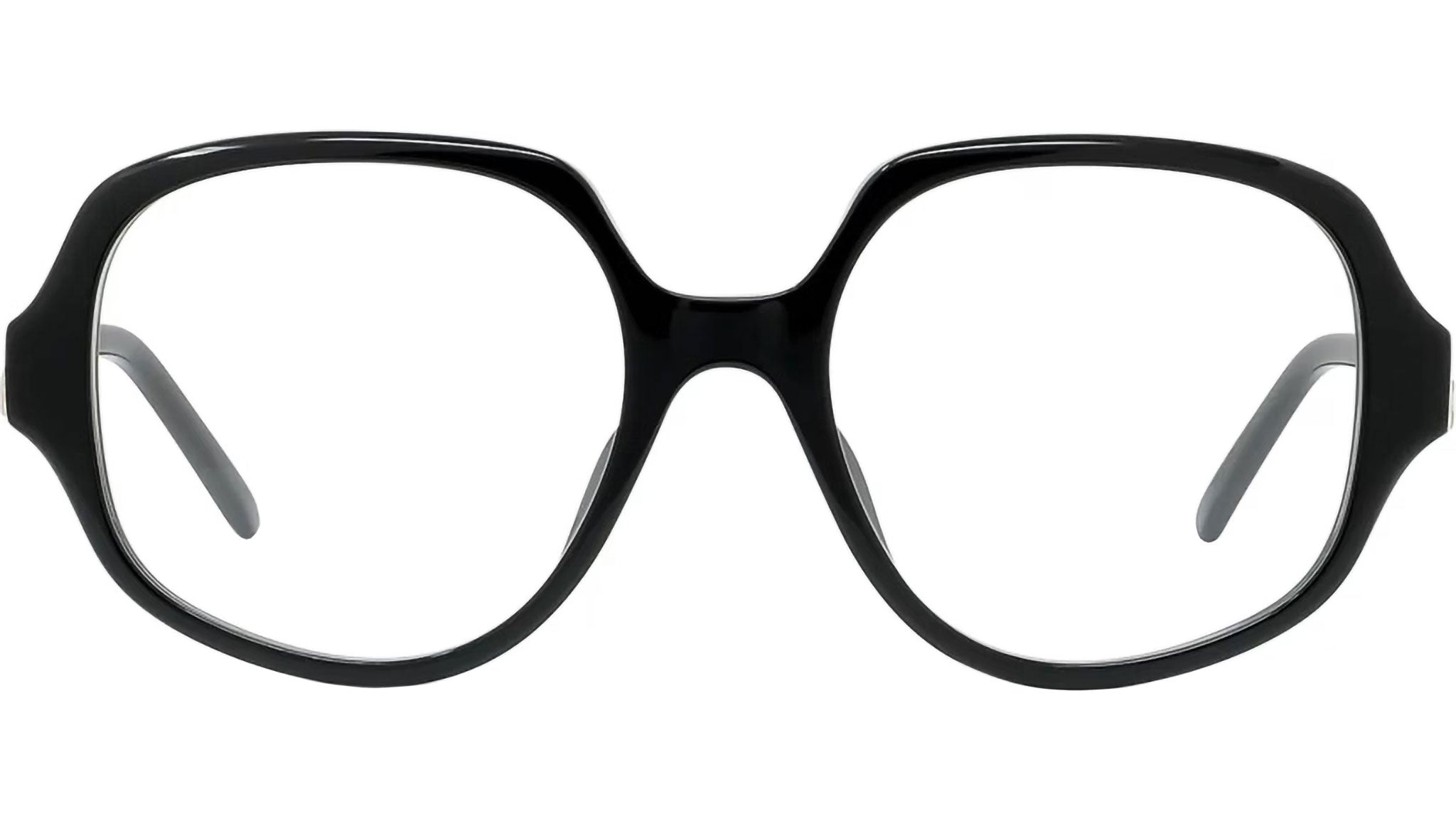 Curvy Black Geometric Eyeglasses