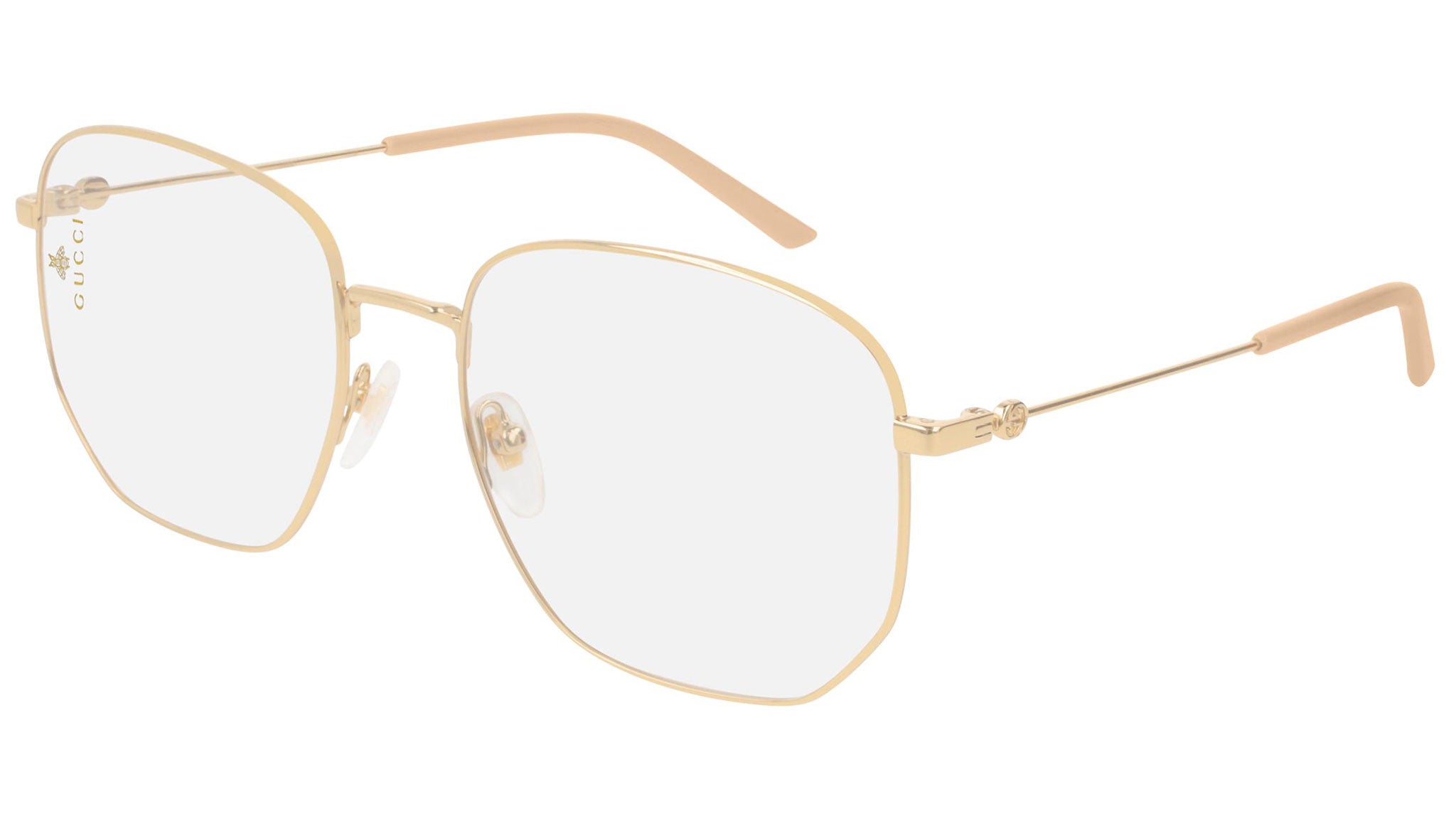 GG0396S shiny gold and clear  inner blue