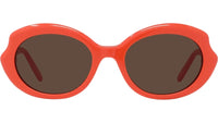 Slim Orange Geometric Sunglasses