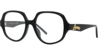 Curvy Black Geometric Eyeglasses